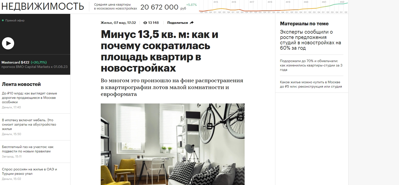 Минус 13,5 кв. м: как и почему сократилась площадь квартир в новостройках