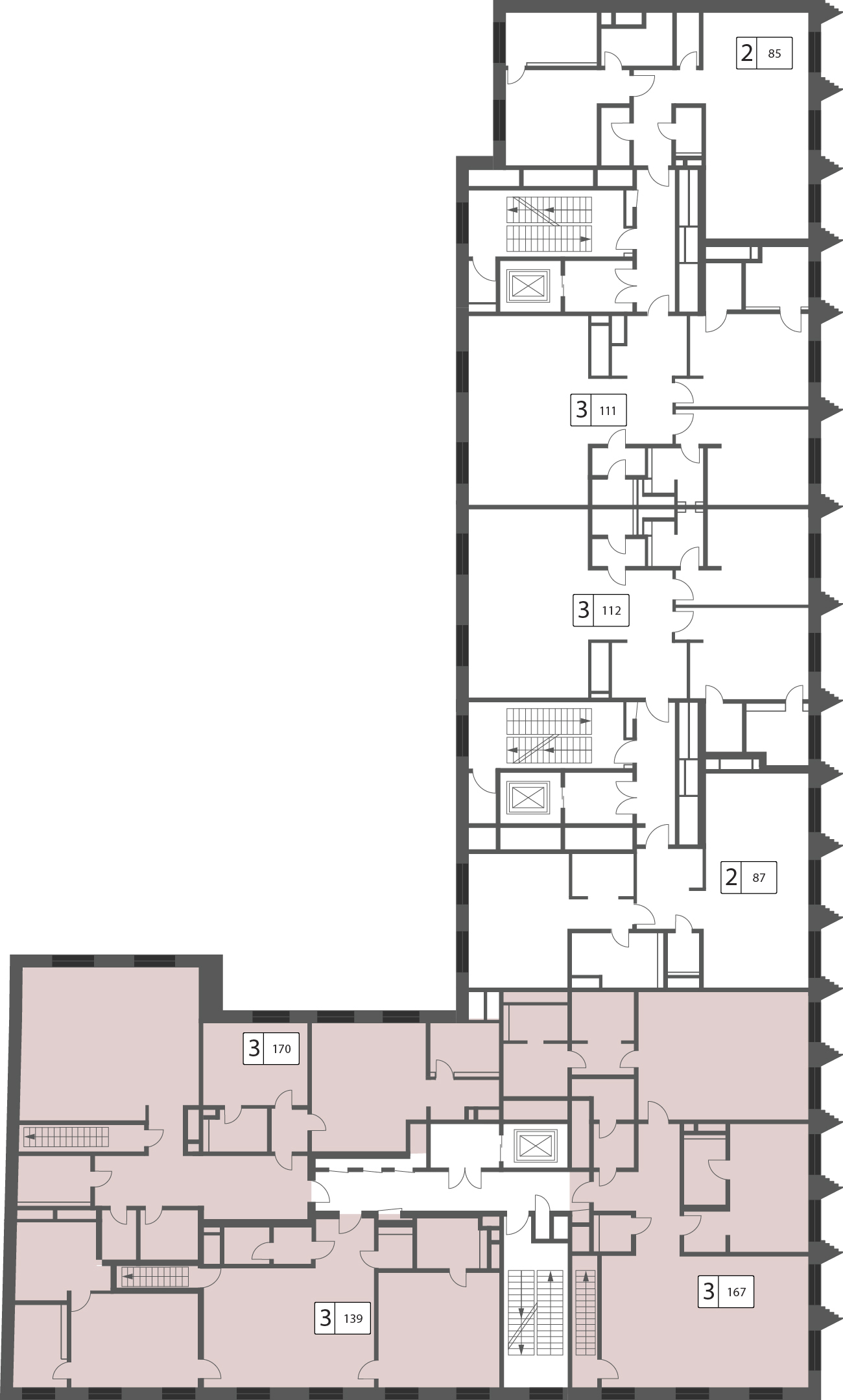Трехкомнатная квартира 117.9м², 5 этаж, Корп. 3 (Порода) ЖК «Большая Дмитровка IX»