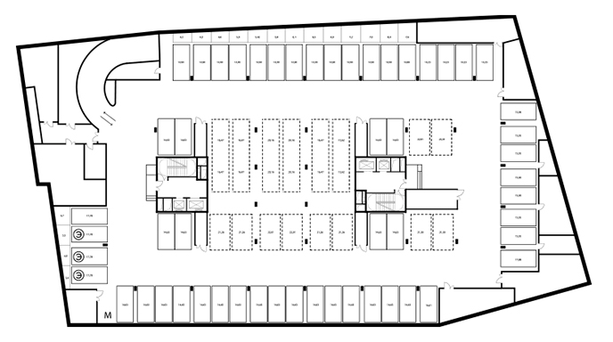 Машиноместа планировки этаж 1 ЖК «Tatlin Apartments» (Татлин Апартментс)